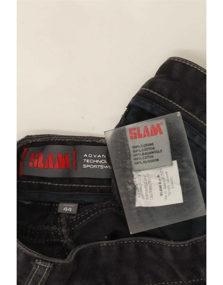 Slam Damen Straight Jeans IT 44 Medium W30 L33 Graue Baumwolle
