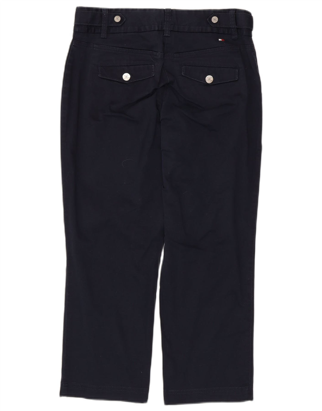 TOMMY HILFIGER Womens Cropped Trousers US 8 Medium W30 L24 Navy Blue Vintage Tommy Hilfiger and Second-Hand Tommy Hilfiger from Messina Hembry 
