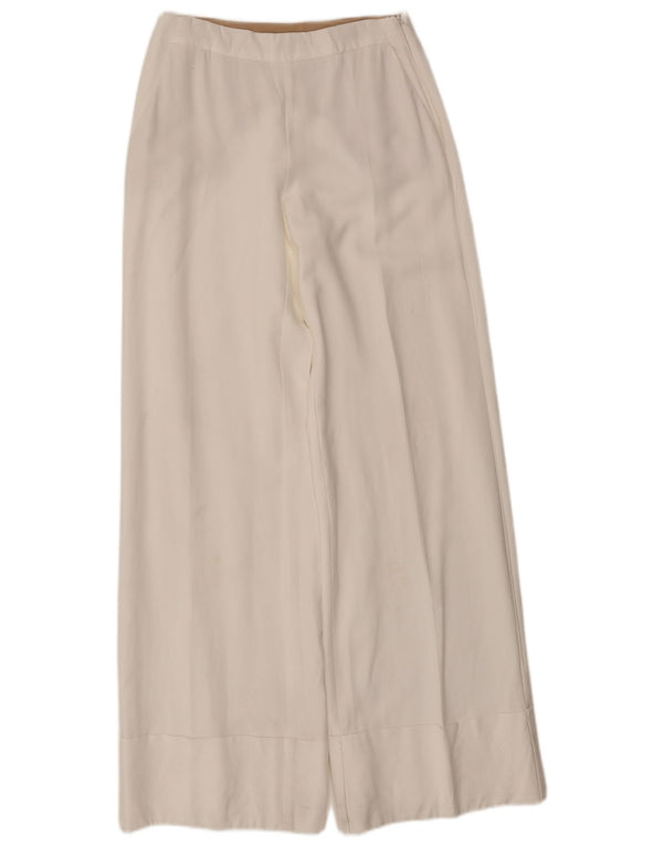 Massimo Dutti Damen-Freizeithose mit lockerer Passform, W26, L32, Weiß
