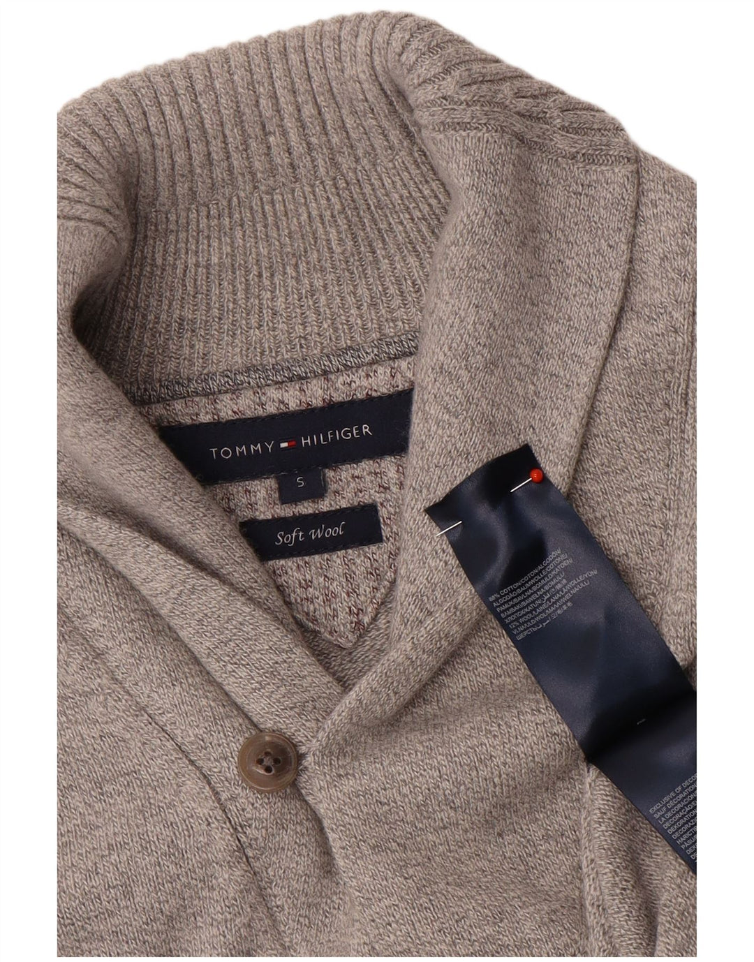 Tommy Hilfiger Herren-Strickjacke, klein, graue Baumwolle