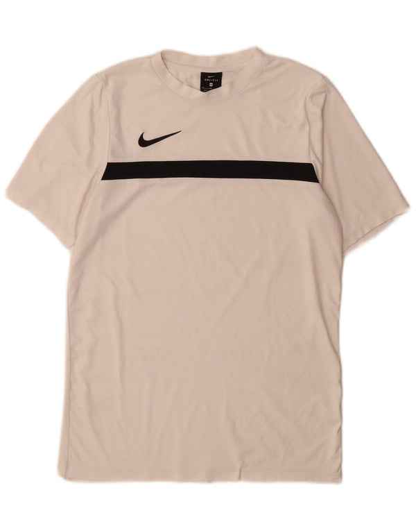 Nike Mens Dri Fit T-Shirt Top Medium White Colourblock Polyester
