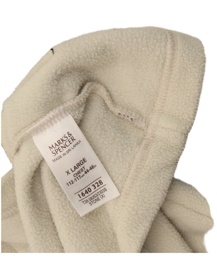 Marks & Spencer Herren Fleecepullover XL Beige Polyester