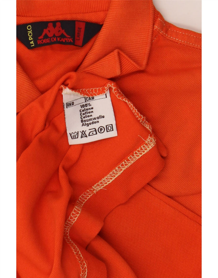 Kappa Herren Poloshirt Large Orange Baumwolle