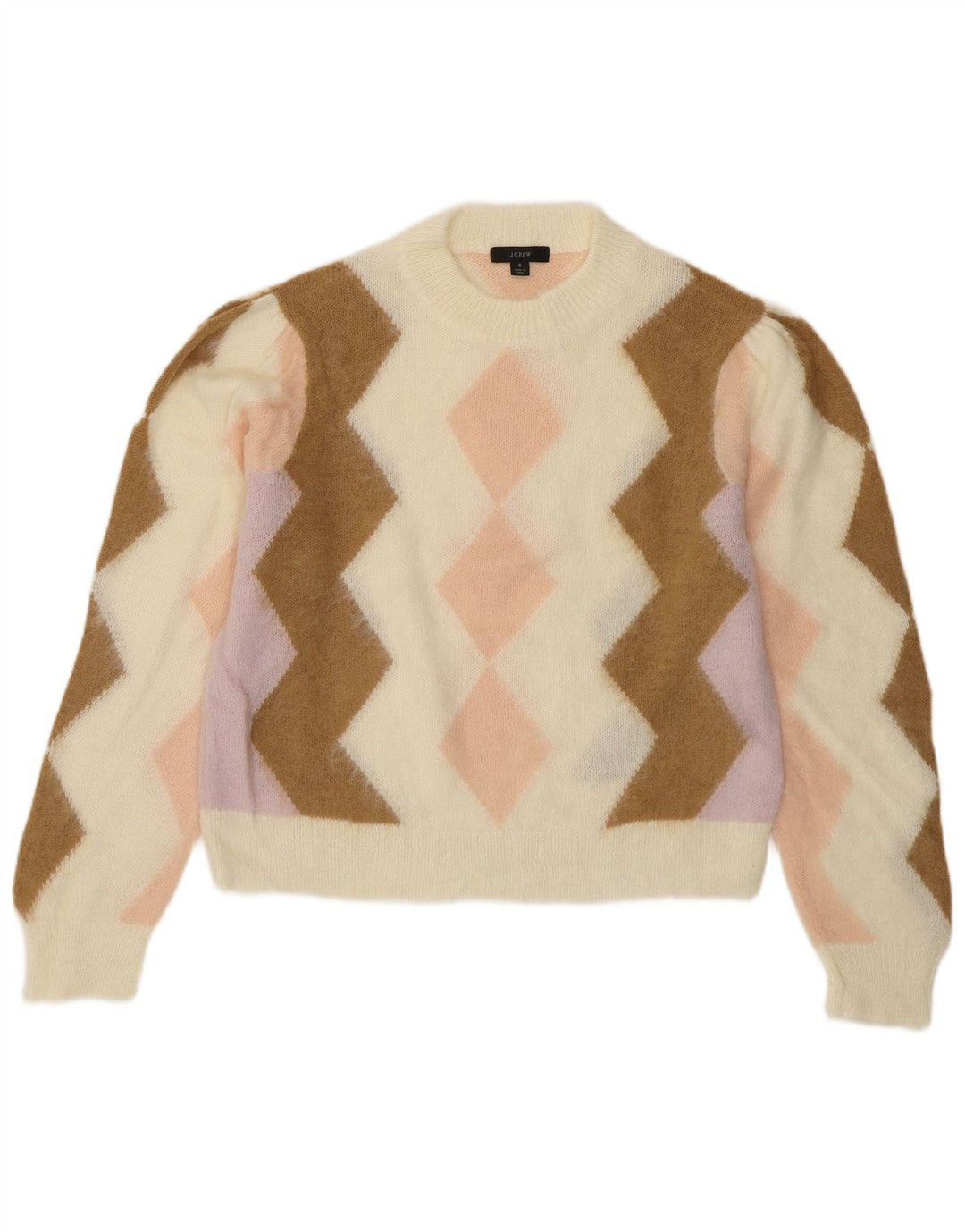 J. CREW Damen-Pullover, bauchfrei, Rundhalsausschnitt, Gr. 10, Größe S, gebrochenes Weiß