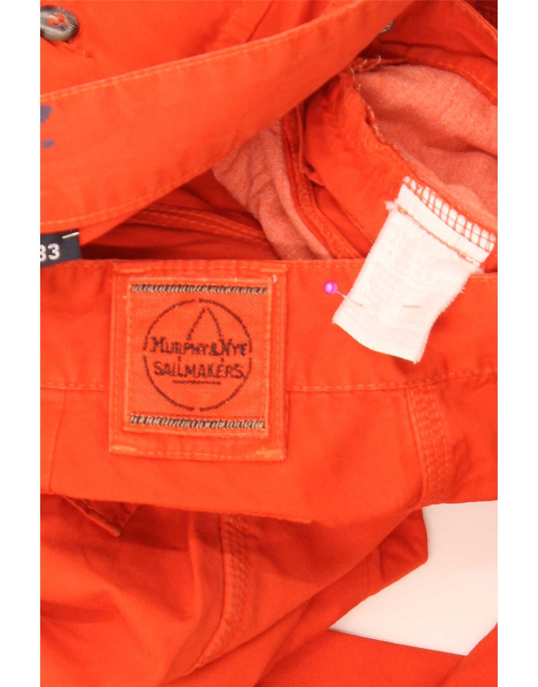Murphy & Nye Herren Sailmakers Gerade Hose W33 L30 Orange Baumwolle