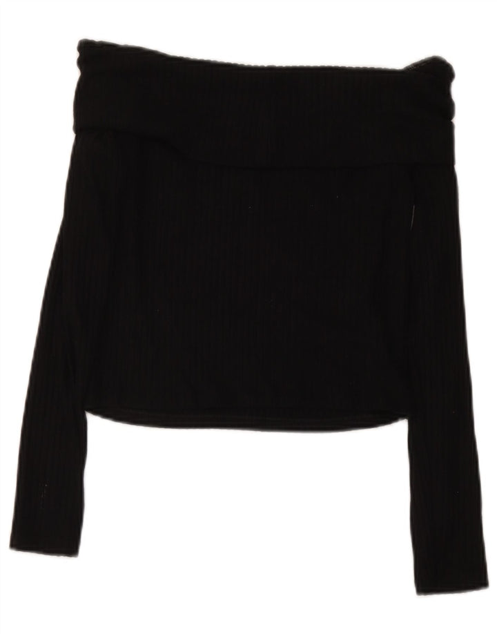 Marks & Spencer Crop Off Shoulder Top für Mädchen, 13–14 Jahre, schwarze Viskose