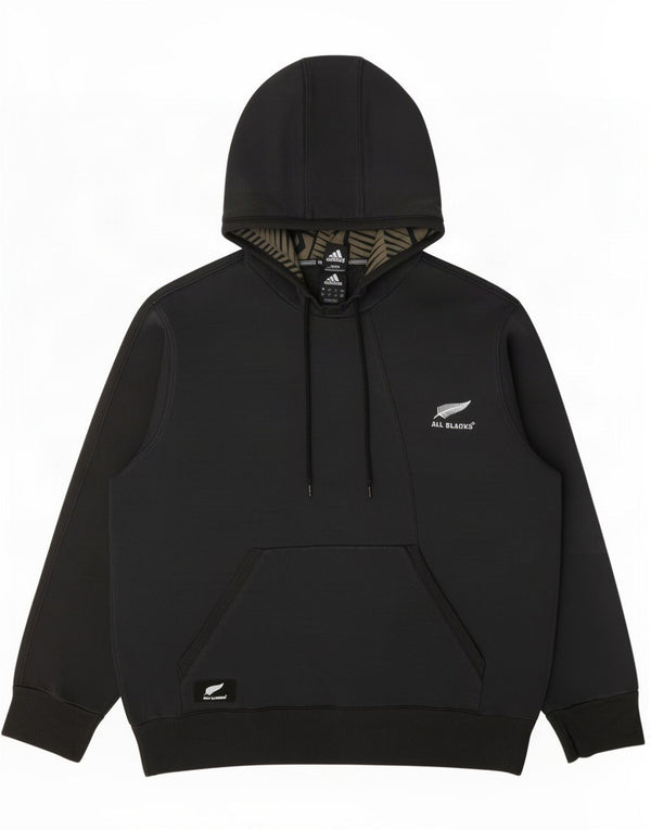 Adidas Mens All Blacks Hoodie Jumper Large Black Cotton