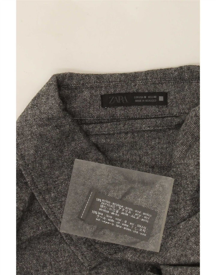Zara Herren Overshirt-Hemd Mittelgraues Acryl