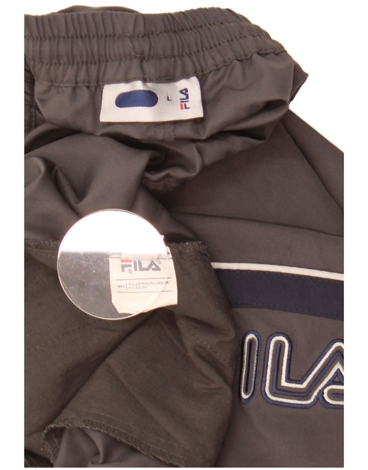 Fila Herren-Sportshorts mit Grafik, groß, graues Farbblock-Polyester