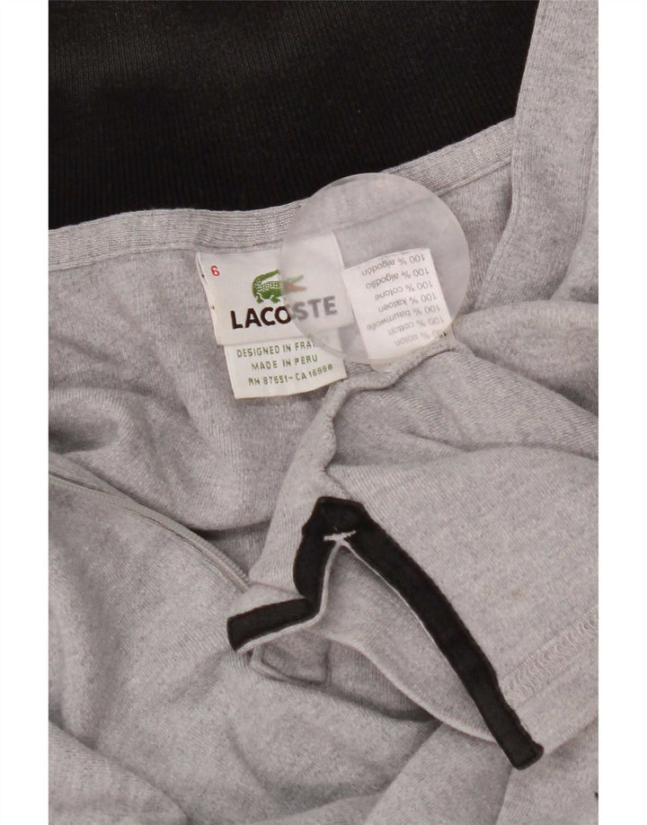 Lacoste Herren-Pullover mit Reißverschluss, Größe 6 XL, graue Baumwolle