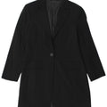 Vintage Damen Longline 1 Knopf Blazer Jacke IT 46 Large Schwarz