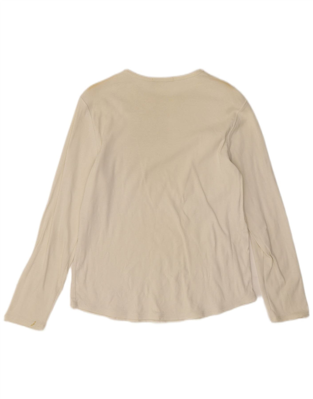 Marks & Spencer Damen Top Langarm UK 16 Large Beige Baumwolle