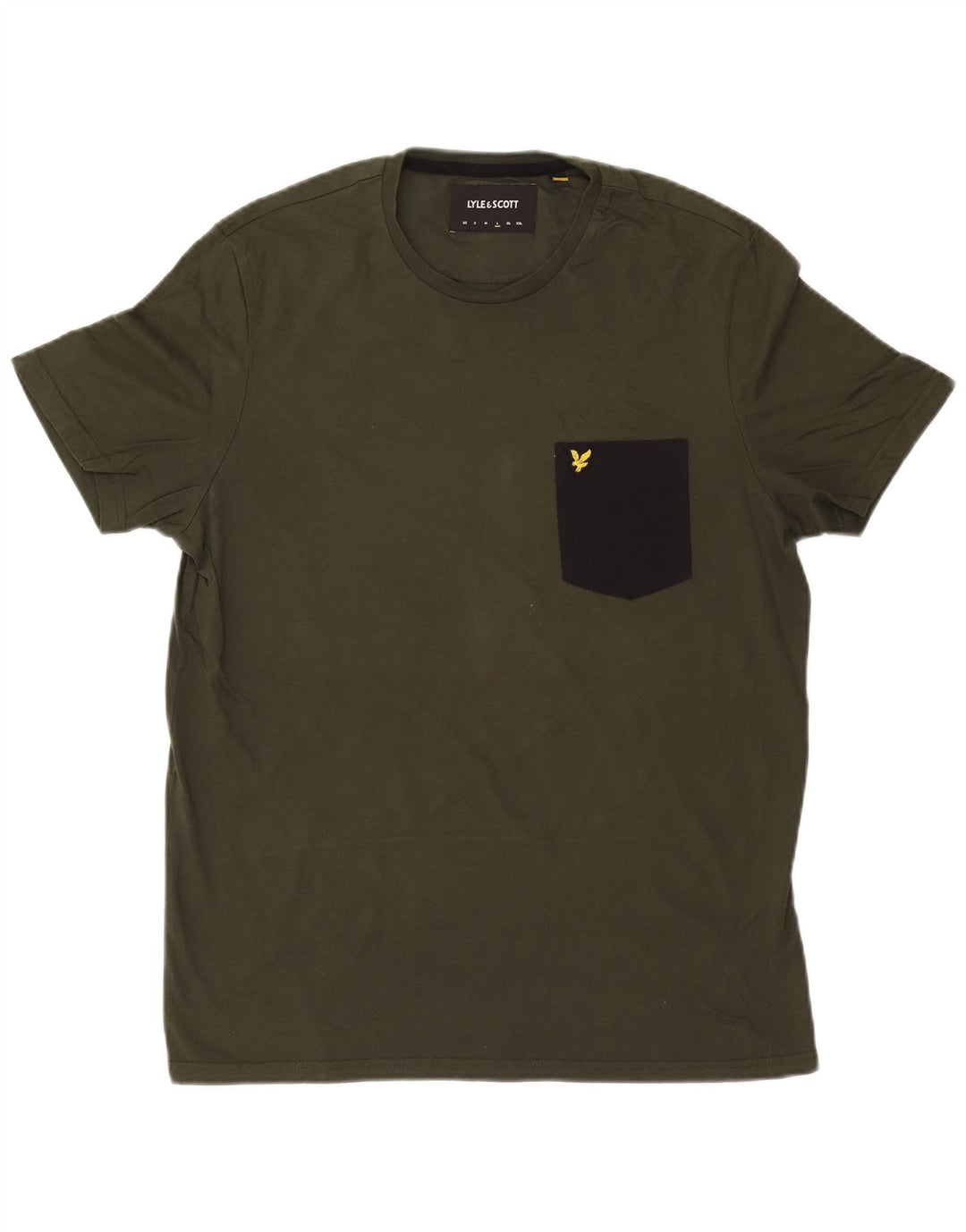 LYLE & SCOTT Herren T-Shirt Top Large Khaki Colourblock Baumwolle