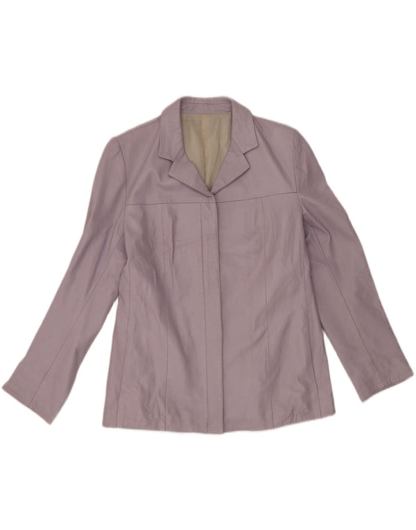 Alta Moda Damen-Blazerjacke aus Leder mit durchgehendem Reißverschluss IT 50 XL Lila Leder