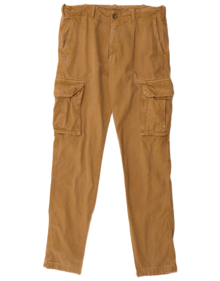40Weft Herren Slim Cargohose IT 46 Small W32 L33 Beige Baumwolle