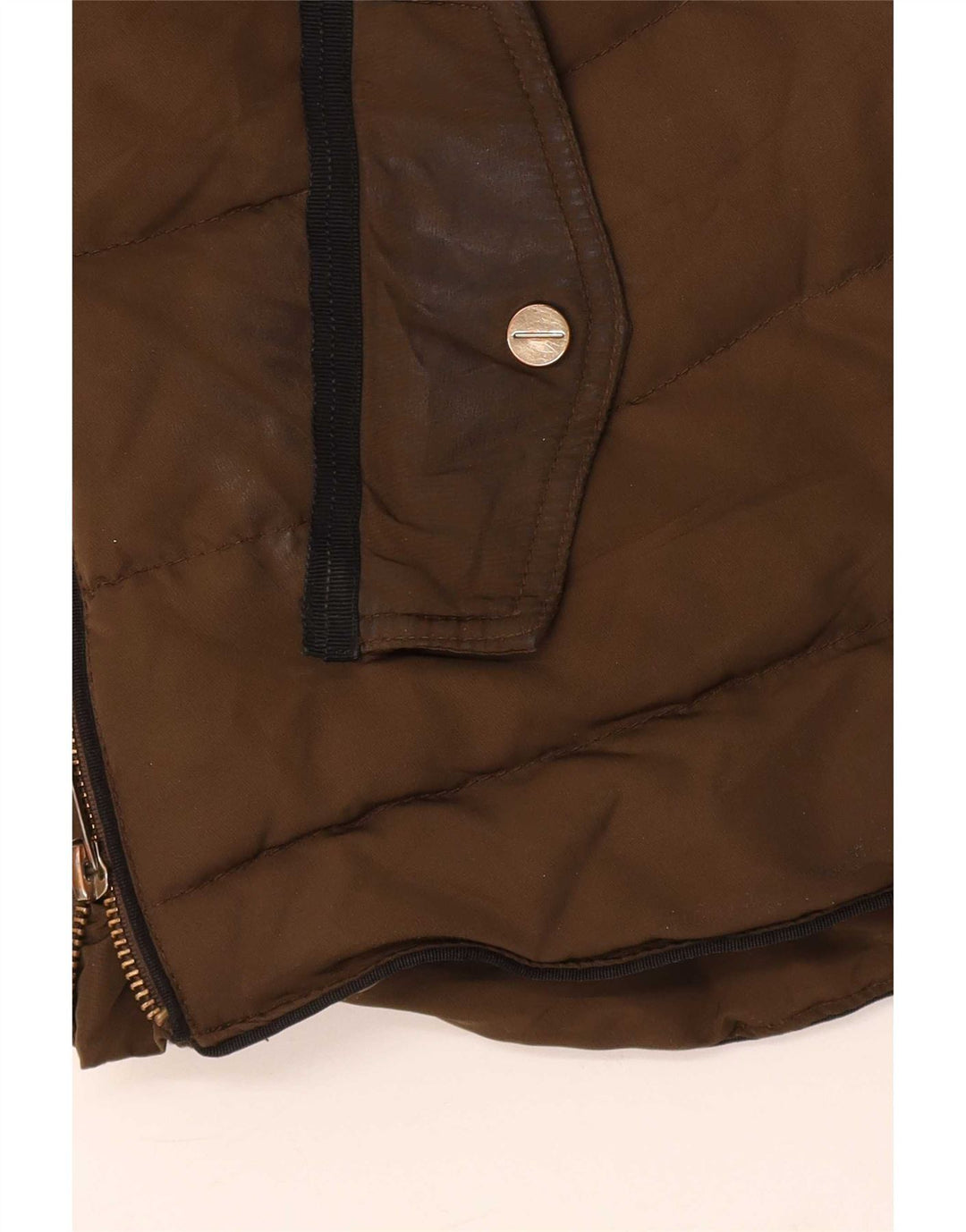 Zara Damen-Jacke mit Kapuze, gepolstert, Größe 44, Khaki