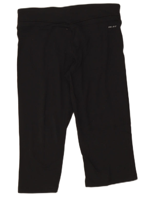 Nike Damen Dri Fit Capri Leggings UK 14 Mittelschwarzes Nylon