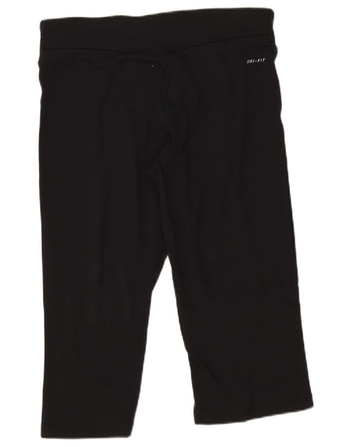 Nike Damen Dri Fit Capri Leggings UK 14 Mittelschwarzes Nylon