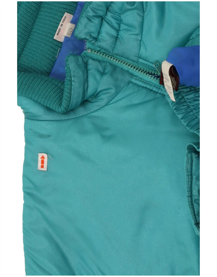 VINTAGE Womens Windbreaker Jacket IT 50 XL Turquoise Nylon