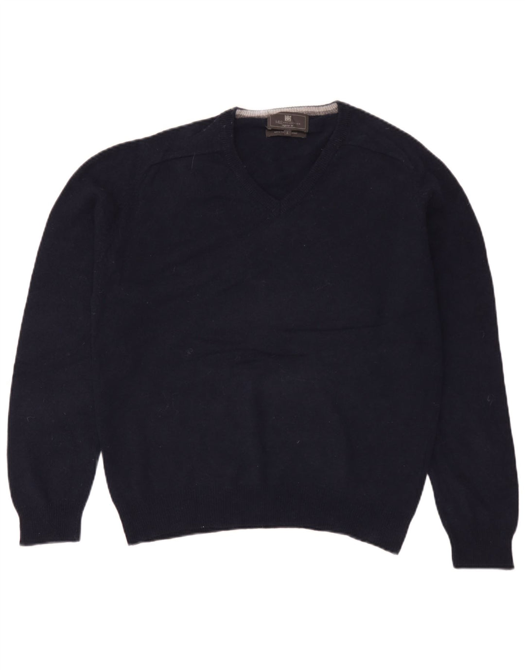 Marks & Spencer Herren-Pullover, reguläre Passform, V-Ausschnitt, Größe L, Marineblau