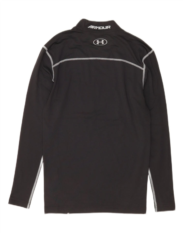 Under Armour Damen Cold Gear Top Langarm UK 12 Medium Schwarz Polyester