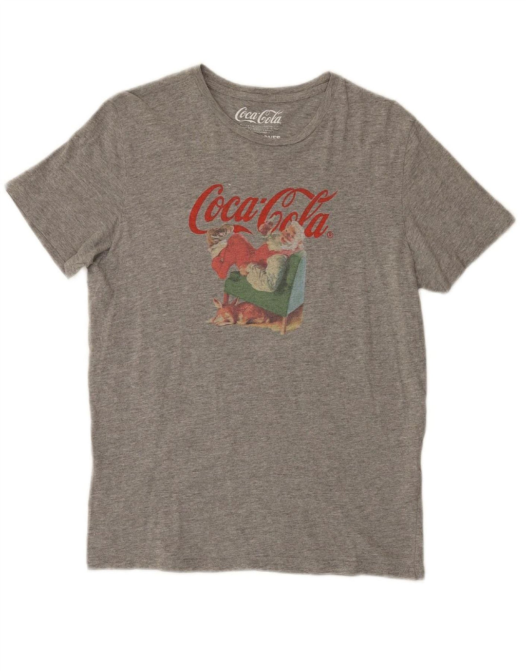 JACK & JONES Mens Coca-Cola Regular Fit Graphic T-Shirt Top Medium Grey Vintage Jack & Jones and Second-Hand Jack & Jones from Messina Hembry 