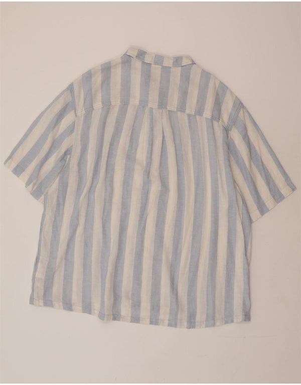 LEE Herren-Pulloverhemd, kurzärmelig, entspannte Passform, 2XL, blau gestreift, Leinen