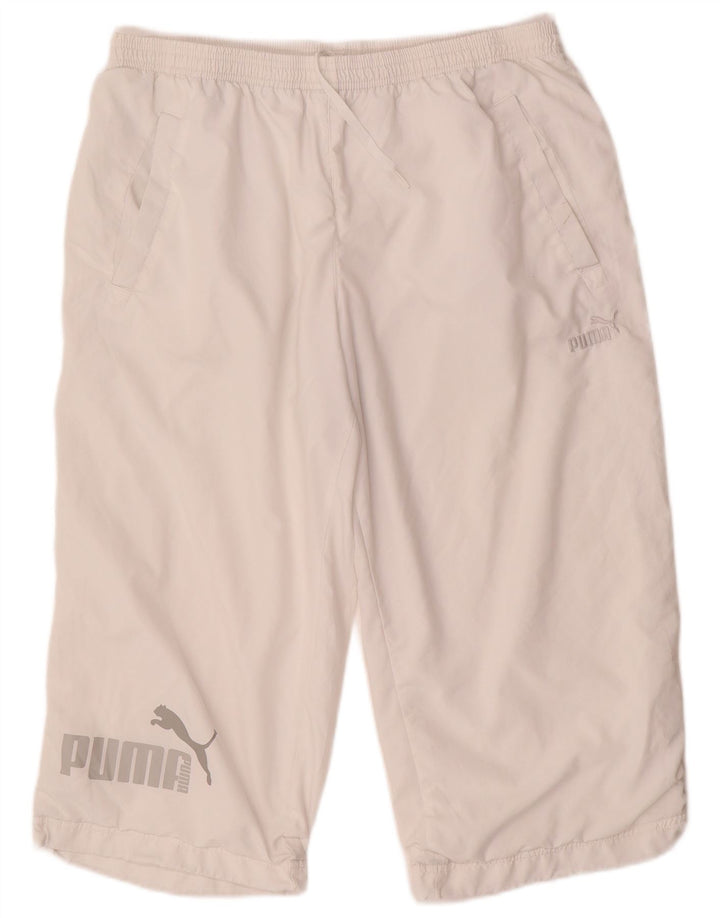 Puma Herren Graphic Capri-Trainingshose, groß, weißes Polyester