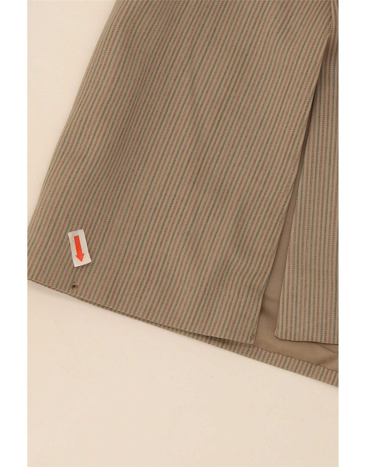 Sidi Herren-Blazer, zweireihig, Gr. 36, klein, beige, Nadelstreifen