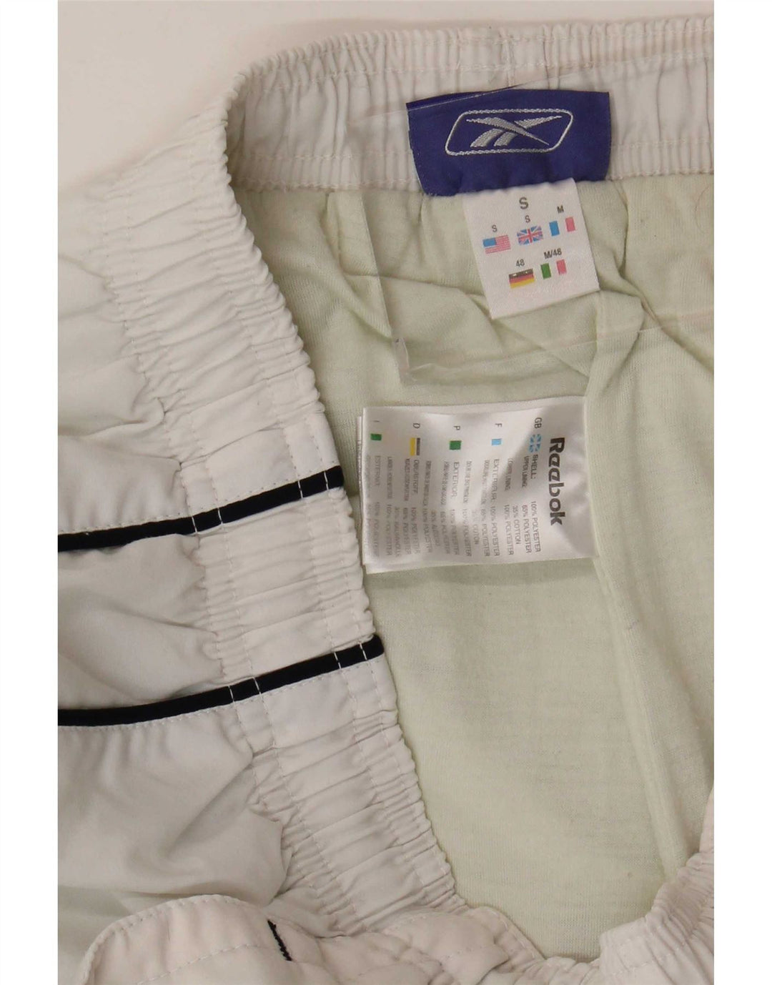 Reebok Herren-Trainingsanzug mit Grafik, Jogginghose, Größe S, Weiß, Polyester