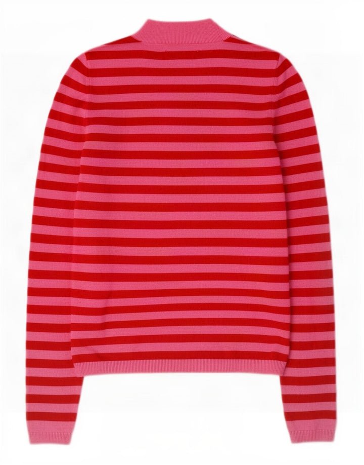 Rollkragenpullover von Zara für Damen, Gr. 12, Mittelrosa gestreift