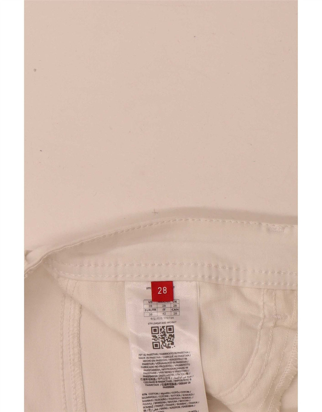 Guess Damen Slim-Cropped-Hose W28 L25 Weiße Baumwolle