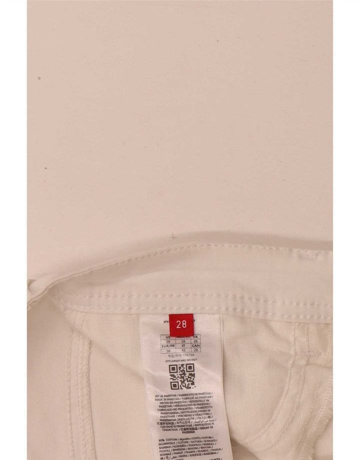 Guess Damen Slim-Cropped-Hose W28 L25 Weiße Baumwolle
