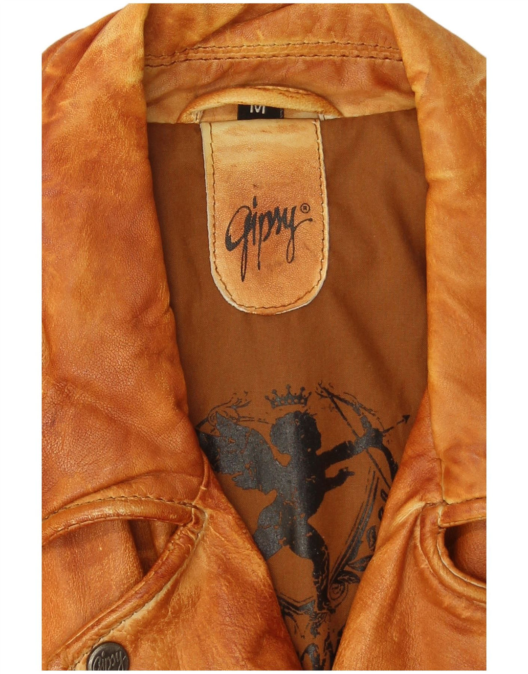 Gipsy Damen-Bikerjacke aus Leder, UK 14, mittelbraunes Leder