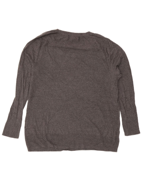 Eddie Bauer Damen-Pullover mit Rundhalsausschnitt, Gr. 18, XL, grau gefleckte Baumwolle