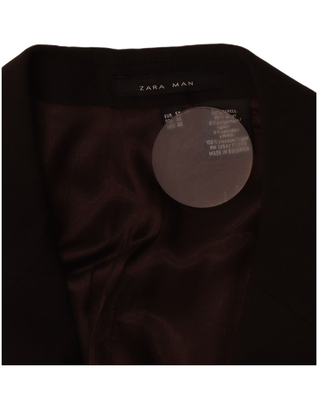 ZARA Herren-Blazer mit 2 Knöpfen, EU 54, XL, braune Wolle