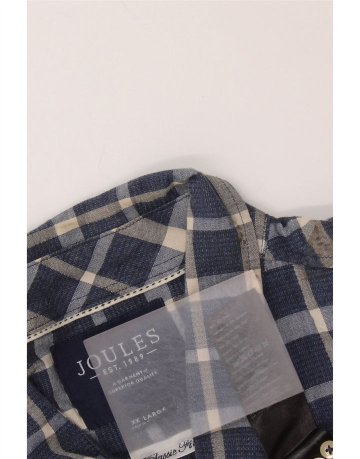 JOULES Mens Shirt 2XL Navy Blue Check Cotton