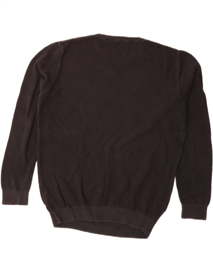 ZARA Herren-Pullover mit Rundhalsausschnitt, mittlere schwarze Baumwolle