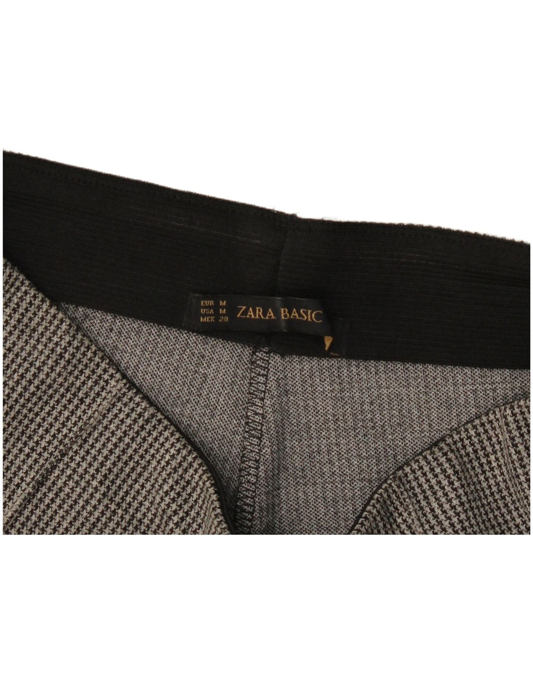 Zara Damen Stirrup Freizeithose UK 12 Mittelgrauer Hahnentritt
