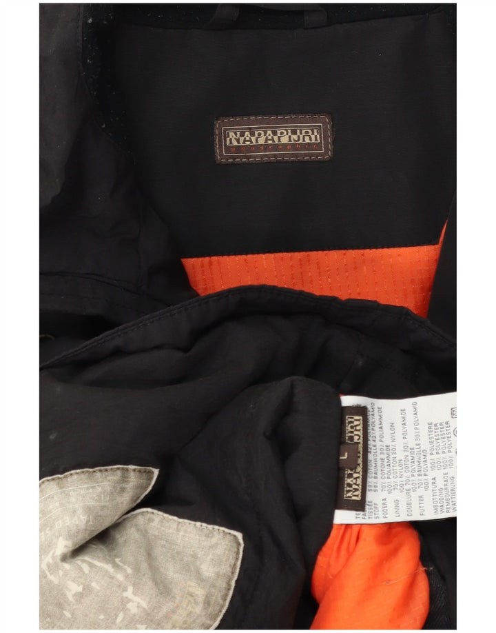 Napapijri Herren-Windbreaker-Jacke, UK 40, Größe L, Schwarz, Baumwolle