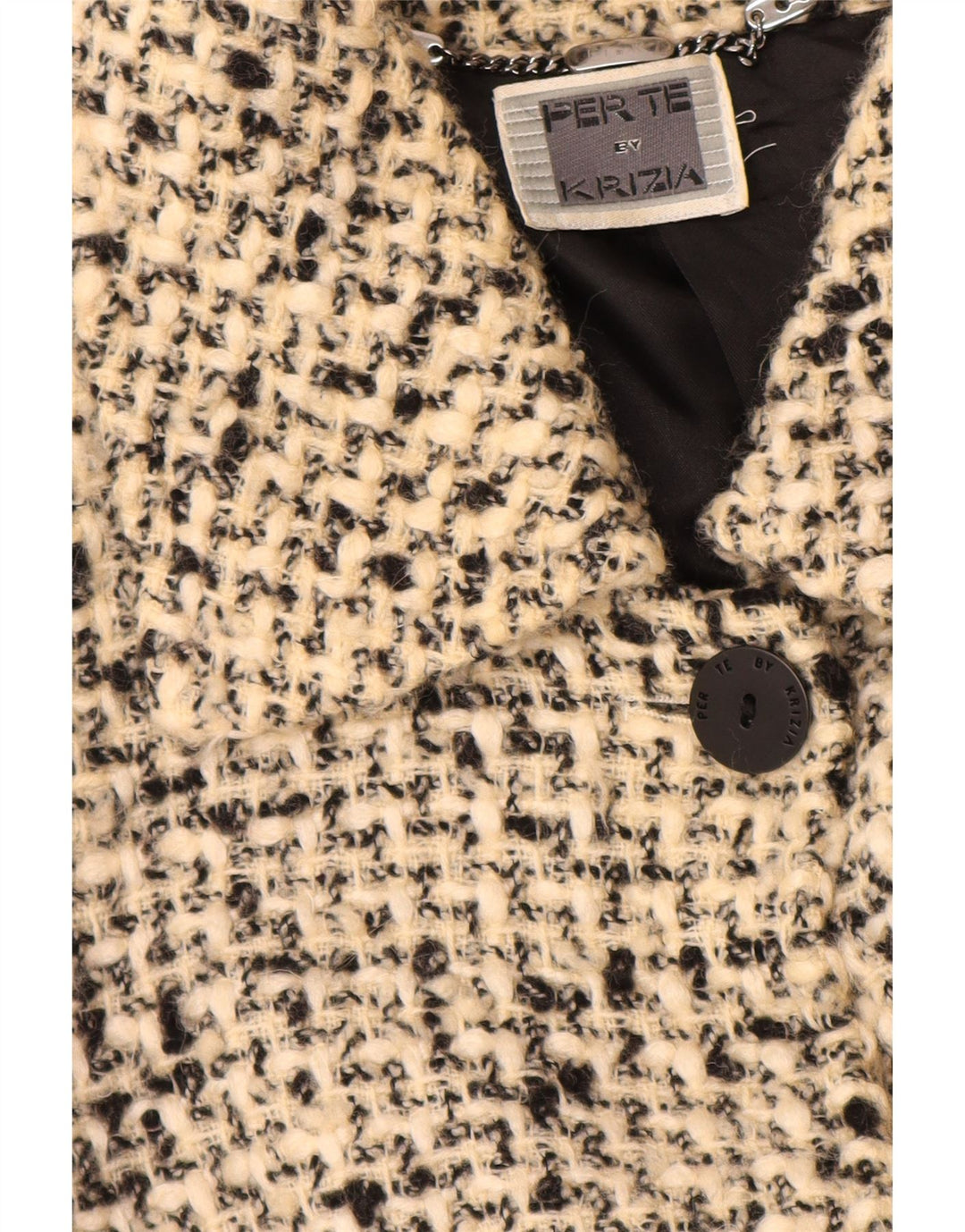 PERTE BY KRIZIA Damen Übergroßer Mantel Größe 21 Mittelbeige meliert
