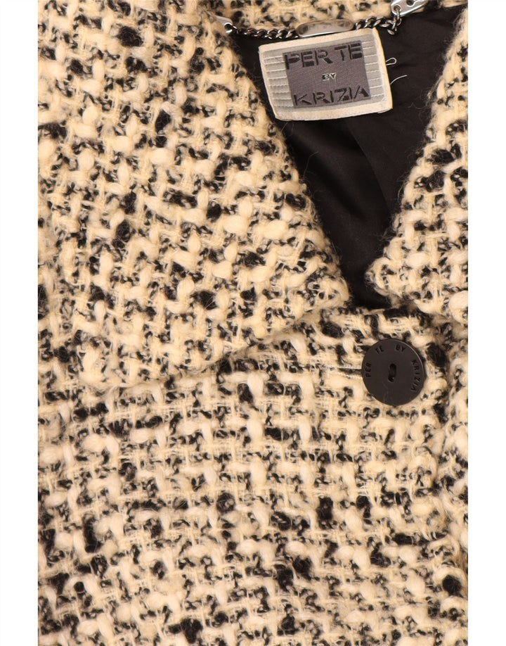 PERTE BY KRIZIA Damen Übergroßer Mantel Größe 21 Mittelbeige meliert