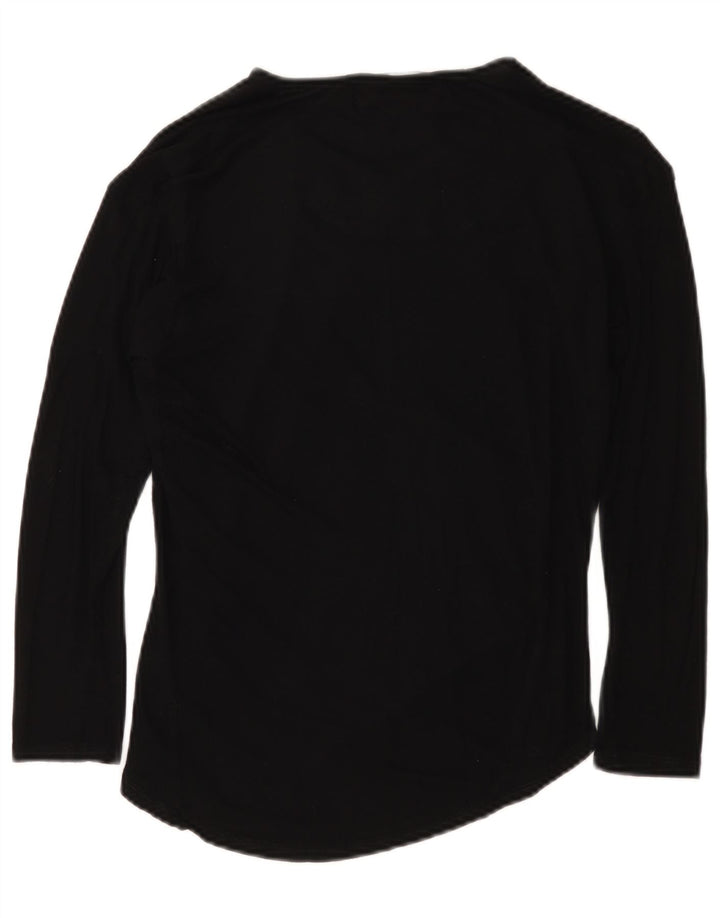 Desigual Damen Graphic Top Langarm UK 10 Small Schwarz Geometrisch