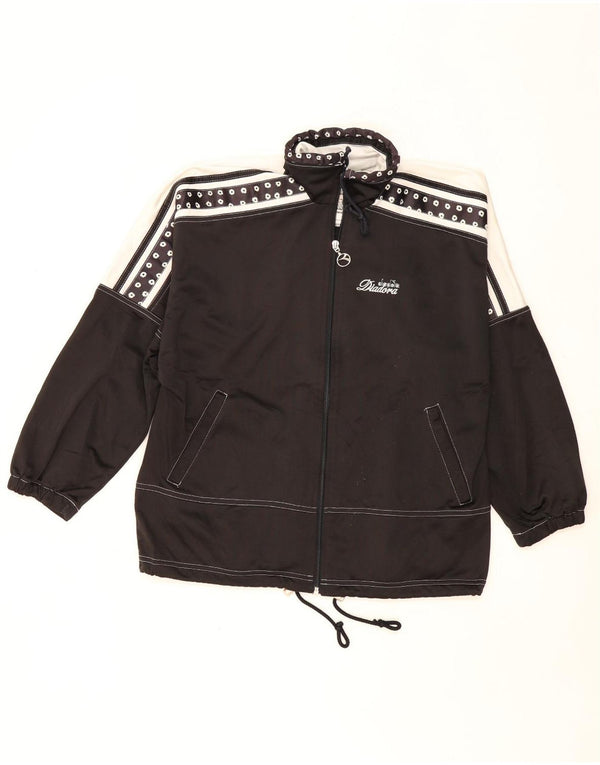 DIADORA Damen-Trainingsanzugoberteil mit Grafik, UK 10, Größe S, Schwarz, Farbblock