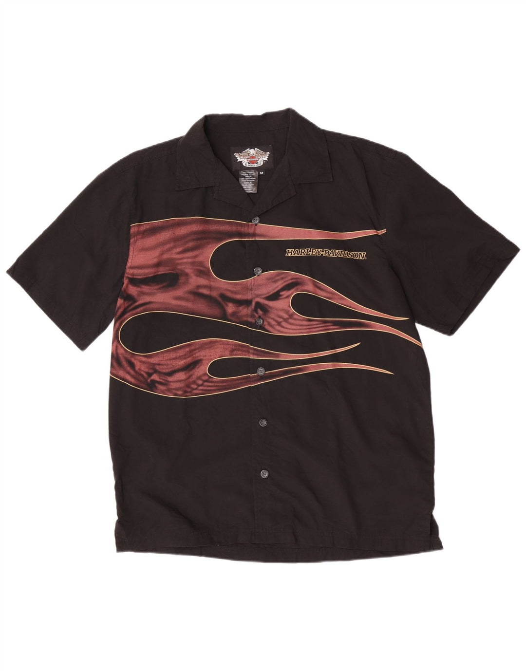 Harley Davidson Herren-Kurzarmshirt mit Grafik, mittelgroß, Schwarz, Motorrad
