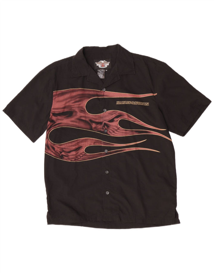 Harley Davidson Herren-Kurzarmshirt mit Grafik, mittelgroß, Schwarz, Motorrad