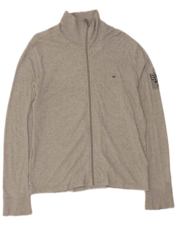 Tommy Hilfiger Herren-Trainingsanzug-Top-Jacke, große graue Baumwolle