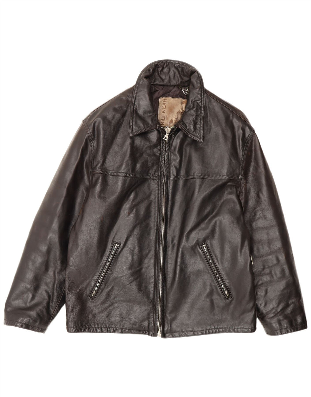 Conbipel Herren Natural Wear Lederjacke UK 38 Mittelbraunes Leder