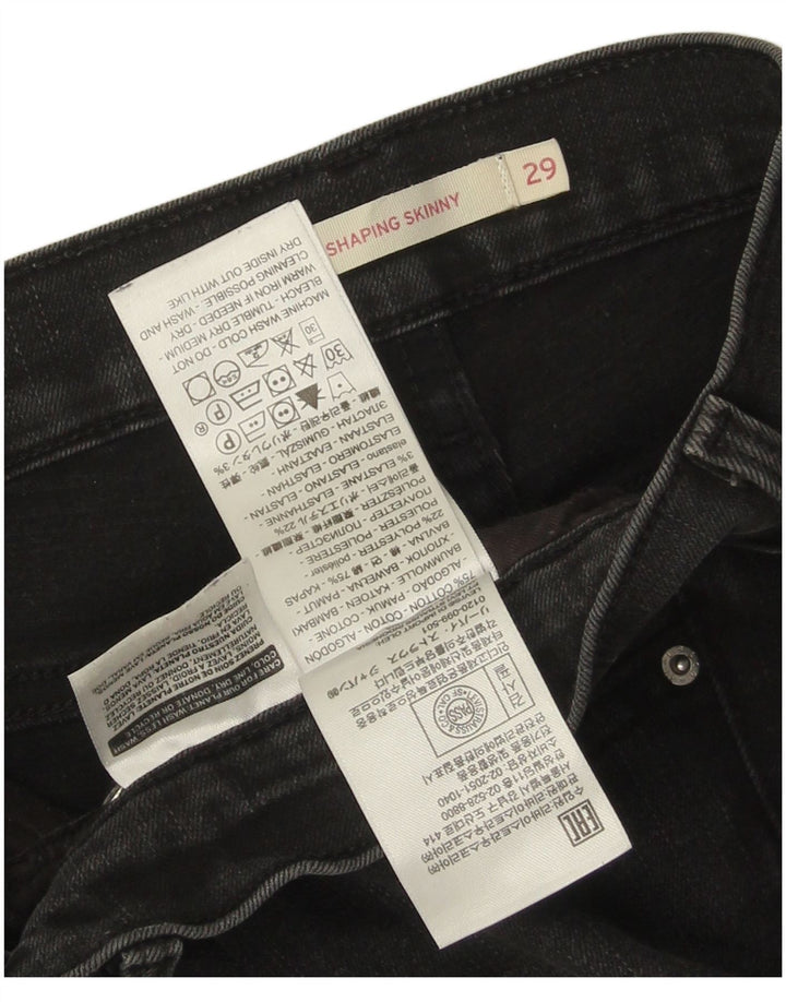 LEVI'S Damen 311 Shaping Skinny Jeans W29 L25 Schwarze Baumwolle