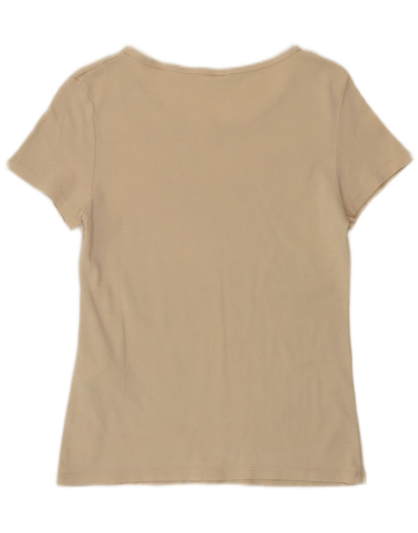 LEVI'S Damen Crop T-Shirt Top UK 12 Mittelbeige Baumwolle